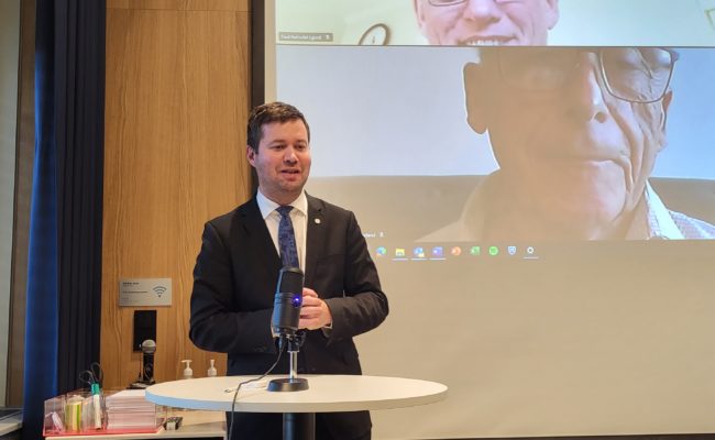 Geir Pollestad halt innlegg på Jordvern Norges årsmøte