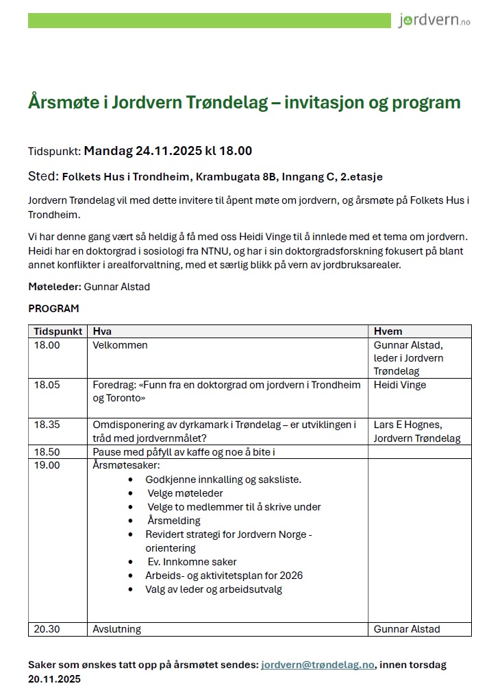 Innkalling årsmøte 2025